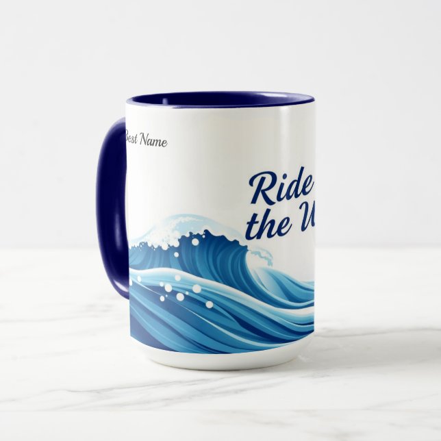 Mug Citation de la vague à surfer (Devant gauche)