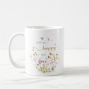 Mug Citation de l'aquarelle des papillons Fleurs sauva