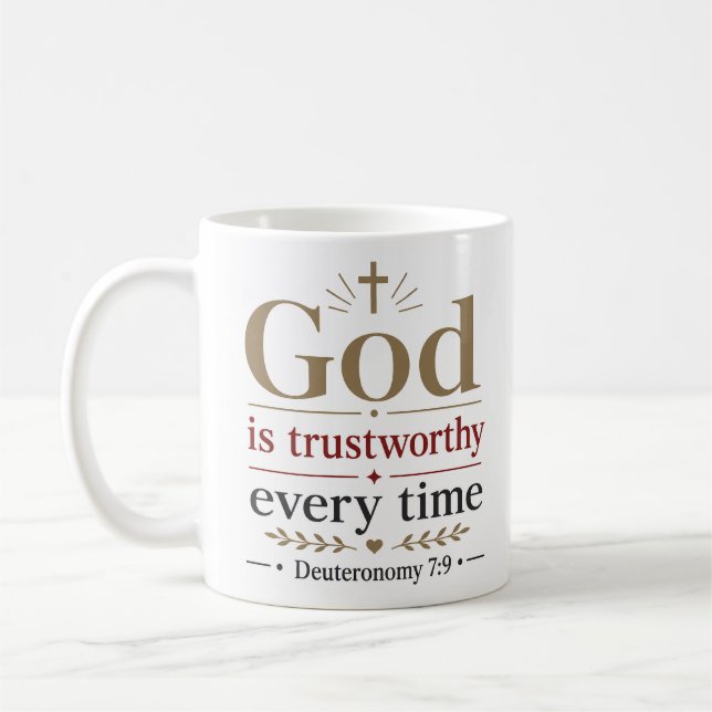 Mug Citation de l'Écriture : Dieu est fidèle à chaque  (Gauche)