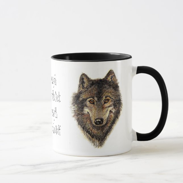 Mug Citation de loup et de pack - Collection d'animaux (Droite)