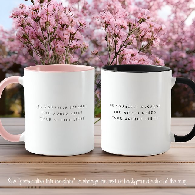 Mug Citation de Lumière Unique Police Grise Tendance D (Créateur téléchargé)
