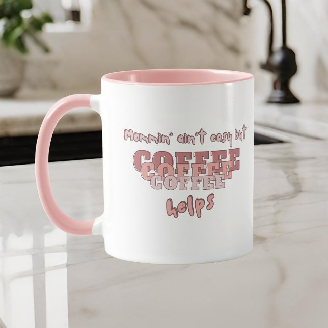 Mug Citation de maman drôle moderne rose (Créateur téléchargé)