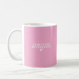 Mug Citation de maternité rose et blanc moderne