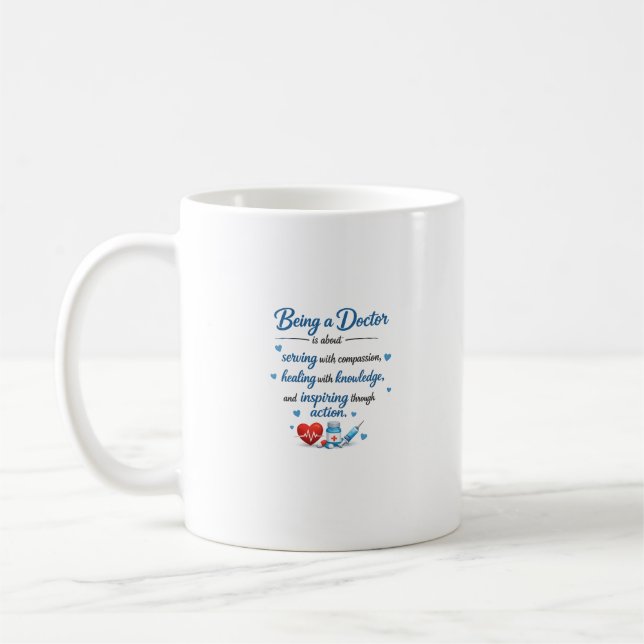 Mug Citation de médecin Inspirante Art de conception m (Gauche)