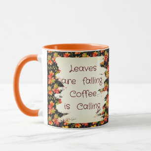 Mug Citation de motif de feuilles d'érable d'automne