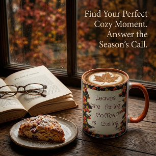 Mug Citation de motif de feuilles d'érable d'automne