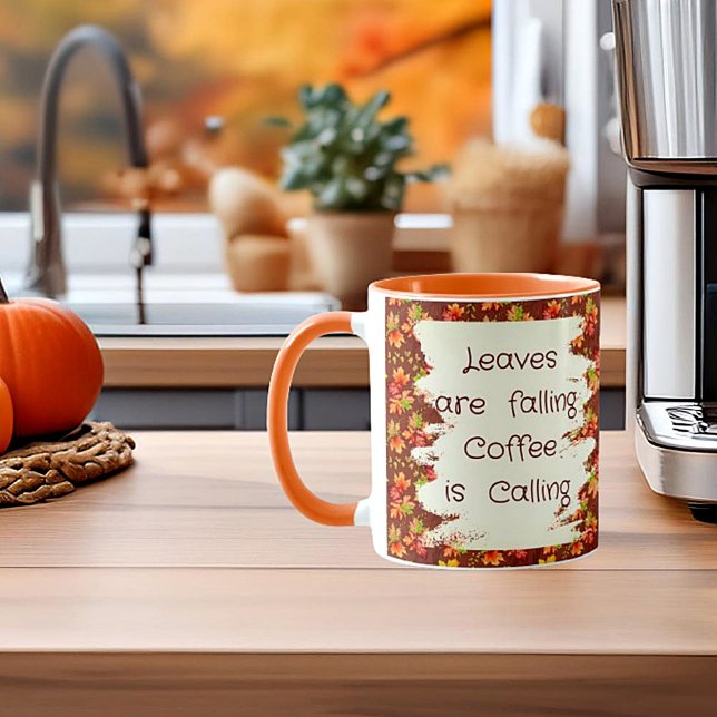 Mug Citation de motif de feuilles d'érable d'automne (Créateur téléchargé)