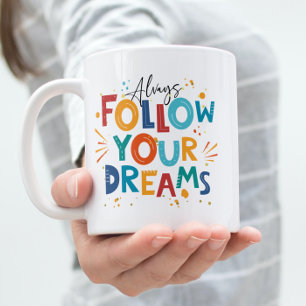 Mug Citation De Motivation Colorée Blanche Suivez Vos