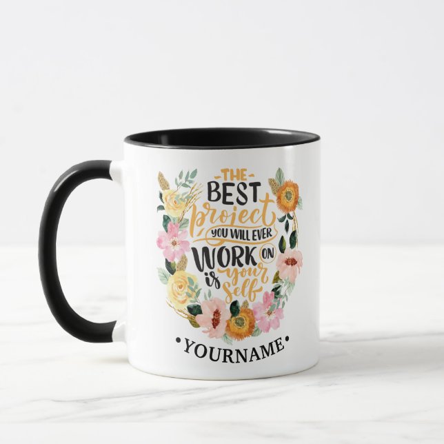 Mug Citation de motivation de l'élégante inspiration f (Gauche)