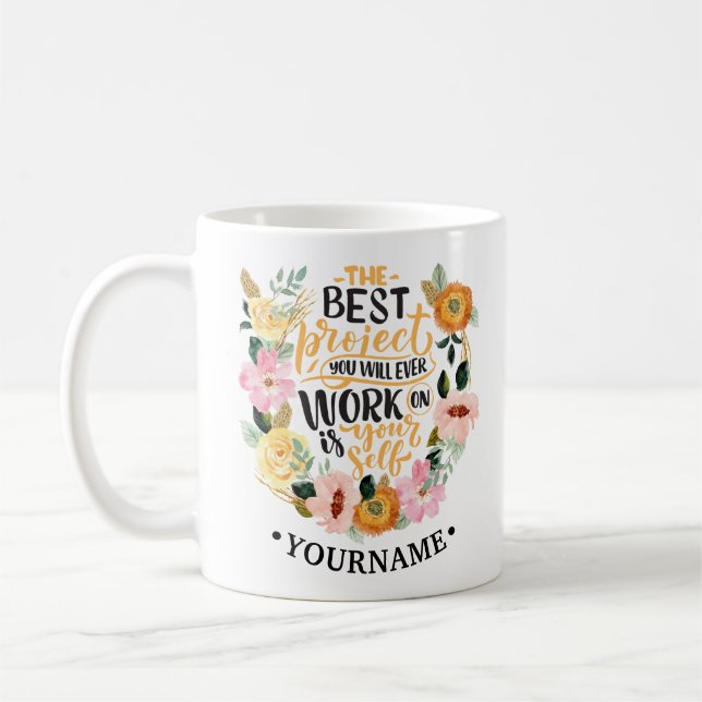 Mug Citation de motivation de l'élégante inspiration f (Gauche)