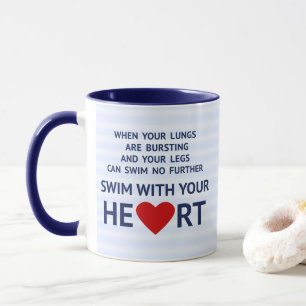Mug Citation de motivation en natation bleu