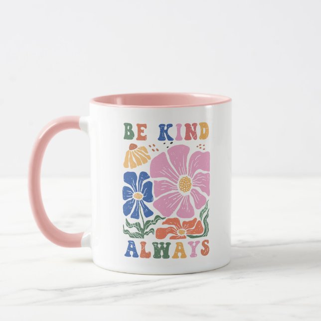 Mug Citation de motivation florale rétro bohème - Soye (Gauche)