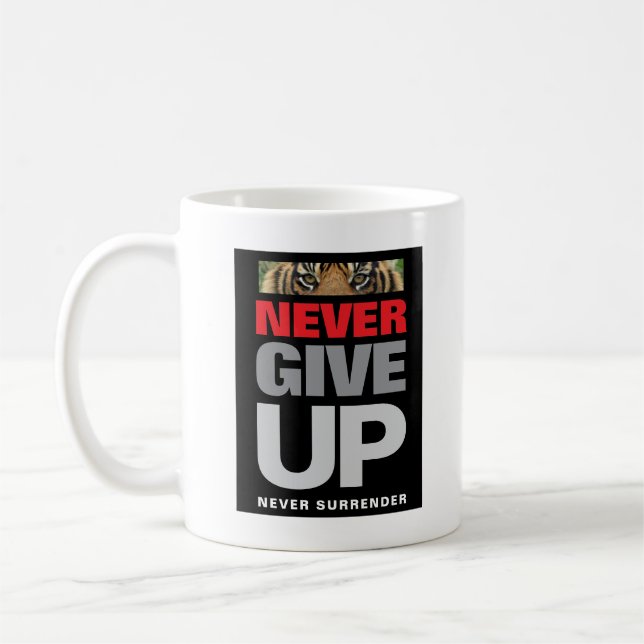 Mug Citation de motivation Ne jamais abandonner Ne jam (Gauche)