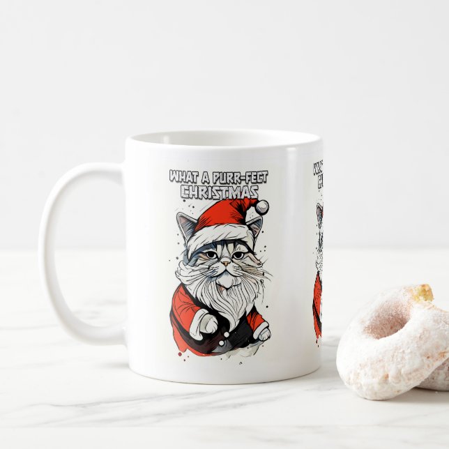 Mug Citation de Noël drôle mignonne Whimsical Père Noë (Avec donut)