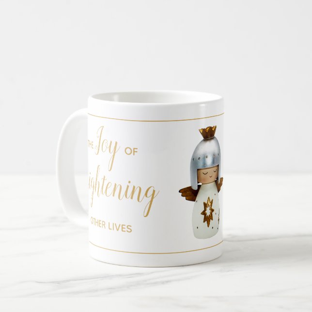 Mug Citation de Noël inspirante avec un ange et du tex (Devant gauche)