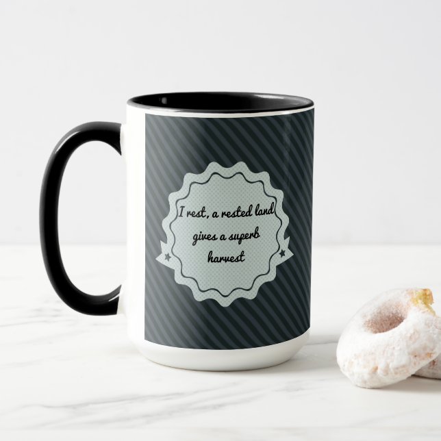 Mug Citation de Ovide en anglais - gris et noir - (Avec donut)