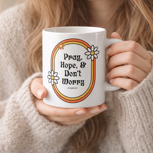 Mug Citation de Padre Pio Priez Espérez Ne vous inquié (Créateur téléchargé)