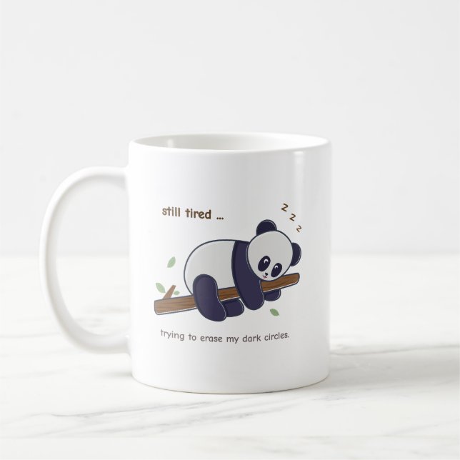 Mug Citation de Panda Paresseux – Encore Fatigué & Cer (Gauche)
