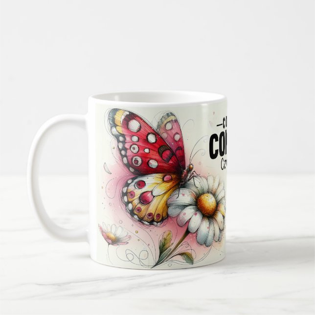 Mug Citation de papillon inspirante (Gauche)