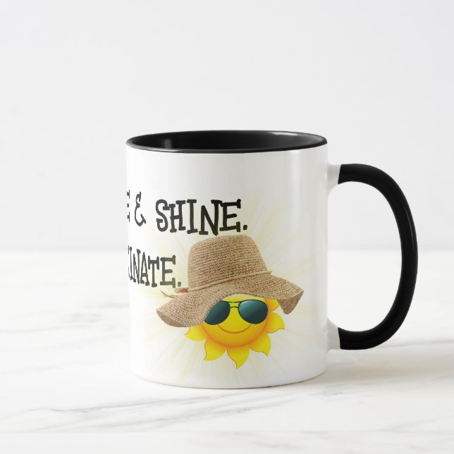 Mug Citation de personnalisation amusante avec soleil (Droite)