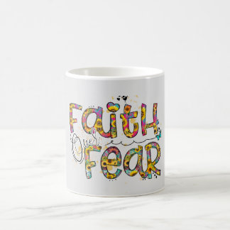 Mug Citation De Peur De Fleurs Foi Arrière - plan