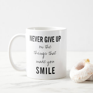Mug Citation de positivité Ne jamais abandonner Typogr