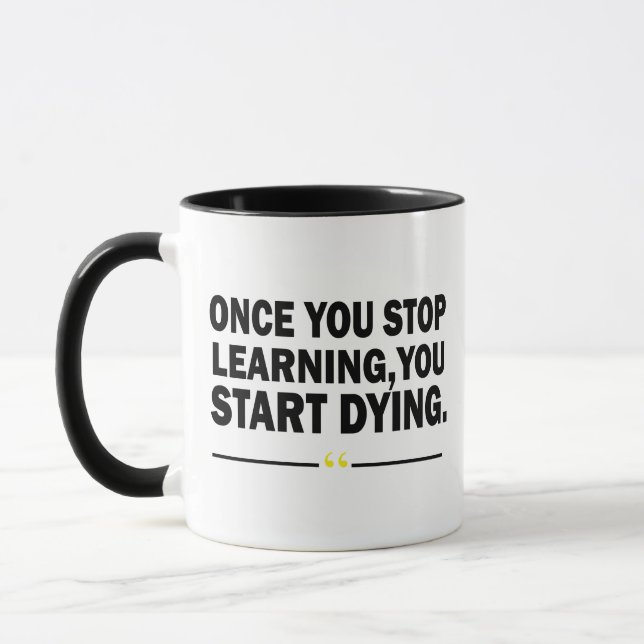 Mug Citation de professeur d'apprentissage motivant (Gauche)