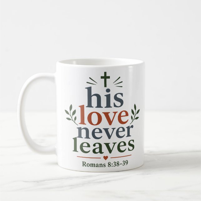 Mug Citation de promesse scripturaire sur Son Amour qu (Gauche)