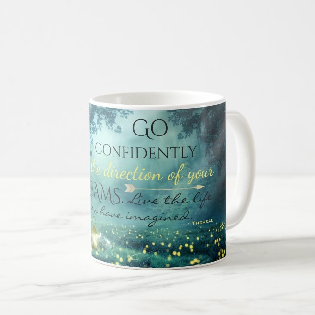 Mug Citation de rêves inspirants fantastiques (Devant droit)