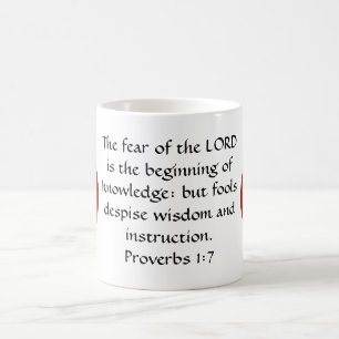 Mug Citation de sagesse de vers de bible indiquant le