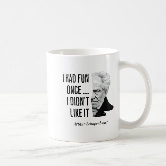 Mug Citation de Schopenhauer Déclaration drôle de phil (Droite)