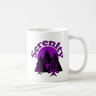 Mug Citation de sérénité Arbres lune noire violette mo