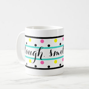 Mug Citation de sourire Turquoise Yellow Rose Pois