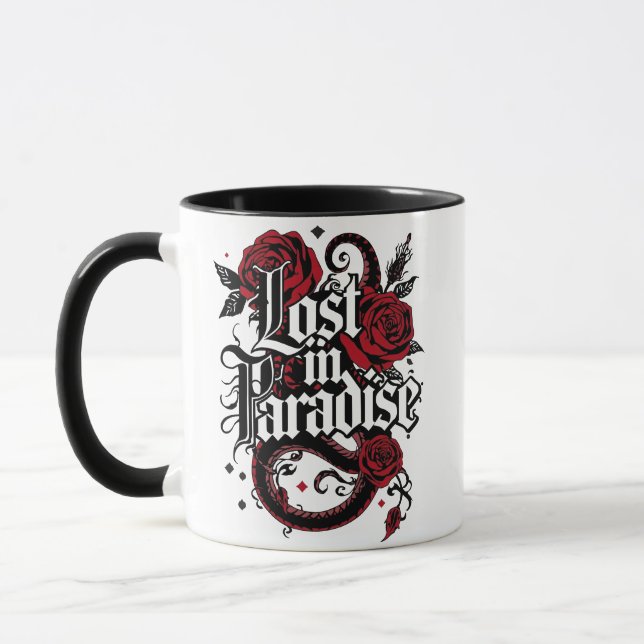 Mug Citation de style tatouage romantique foncé (Gauche)