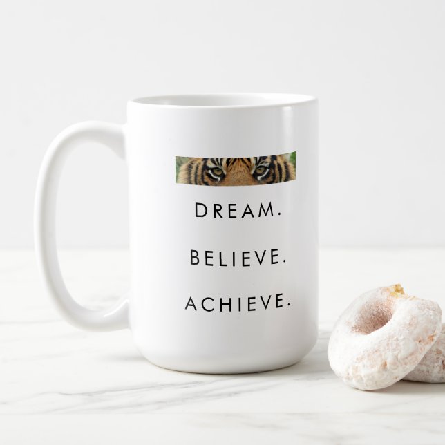Mug Citation de succès motivationnel Rêve Croire Attei (Avec donut)