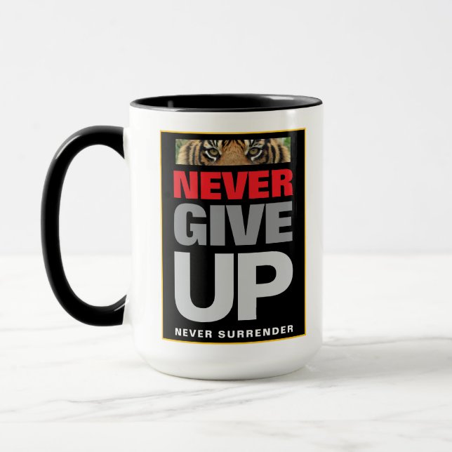Mug Citation de succès ne jamais abandonner jamais aba (Gauche)