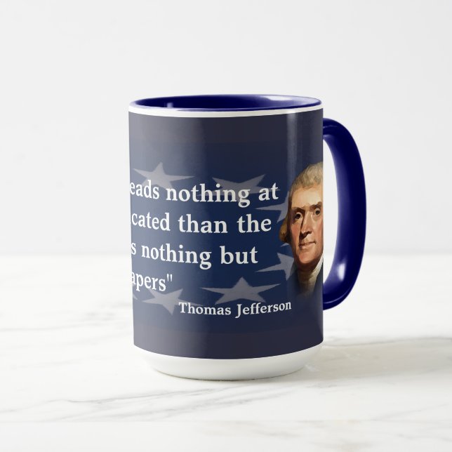 Mug Citation de Thomas Jefferson sur les journaux (Devant droit)