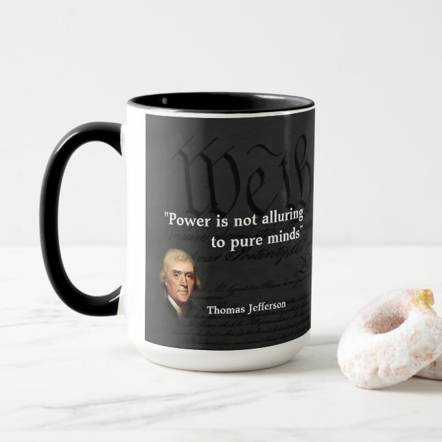 Mug Citation de Thomas Jefferson sur Pure Minds (Avec donut)