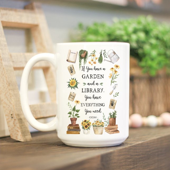 Mug Citation de tournesol et herbes de jardin et de bi (Lifestyle photo)