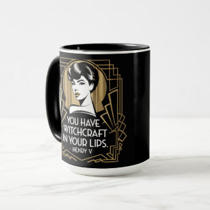Mug Citation de typographie moderne tendance Gold noir
