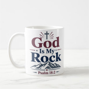Mug Citation de verset motivationnel Dieu Est Mon Roc