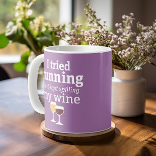 Mug Citation de vin amusant - j'ai essayé de courir - 