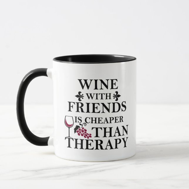 Mug Citation de vin drôle et amis (Gauche)
