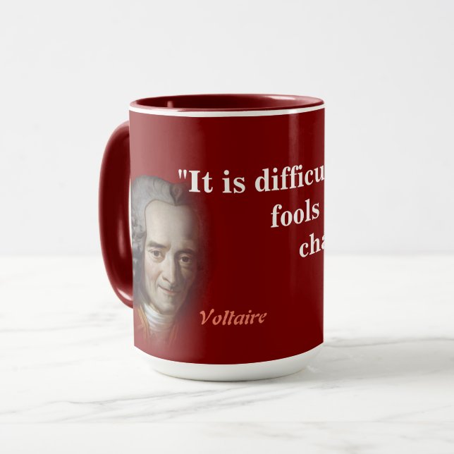 Mug Citation De Voltaire Sur Fools (Devant gauche)