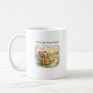 Mug Citation de voyage d'aventure Pack Light Wander Br