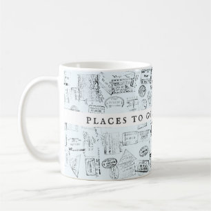Mug Citation de voyage des timbres de passeport de Wan