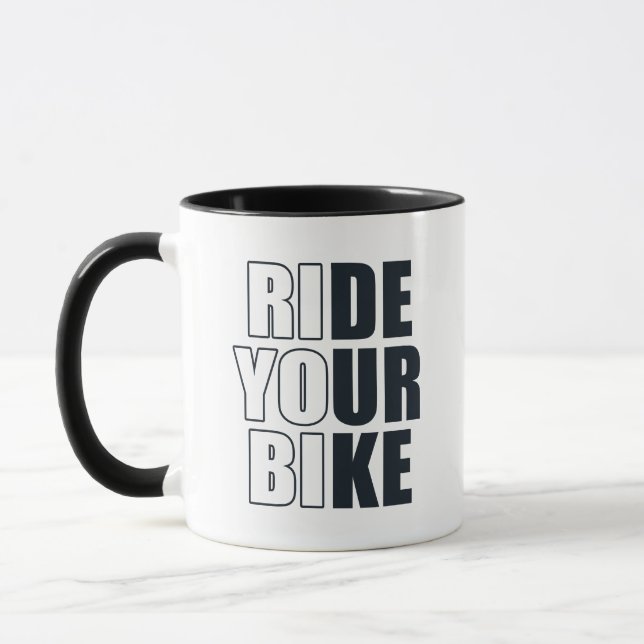 Mug Citation de VTT motivationnelle - Cyclisme drôle (Gauche)