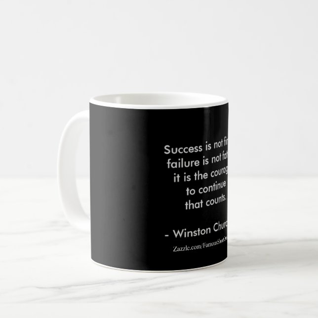 Mug Citation de Winston Churchill ; Succès 2,0 (Devant gauche)