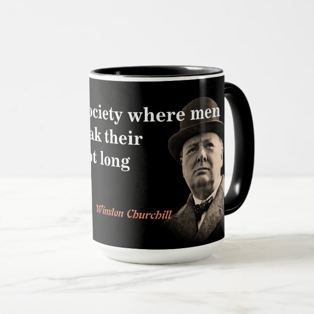 Mug Citation De Winston Churchill Sur La Liberté D'Exp (Devant droit)