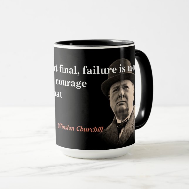 Mug Citation De Winston Churchill Sur Le Courage (Devant droit)